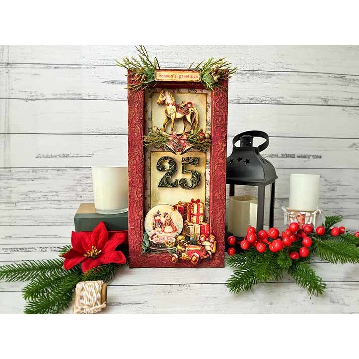 Stamperia Gear Up For Christmas Maxi Background 12x12 Paper sbbl157 25