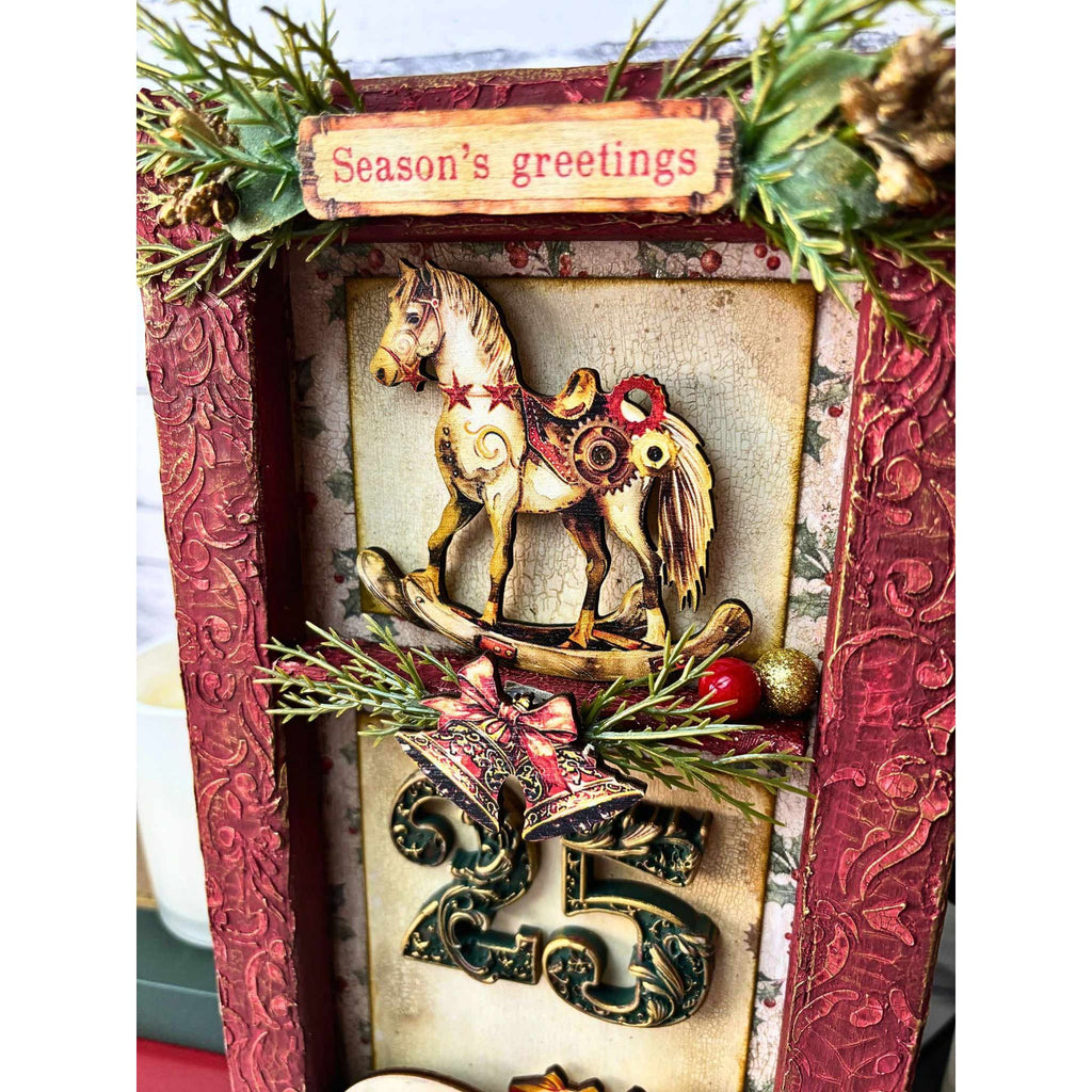 Stamperia Gear Up For Christmas Texture Stencil kstdl99 season's greetings