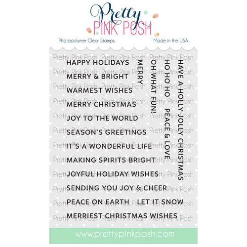 Pretty Pink Posh Sentiment Strips Christmas Clear Stamps