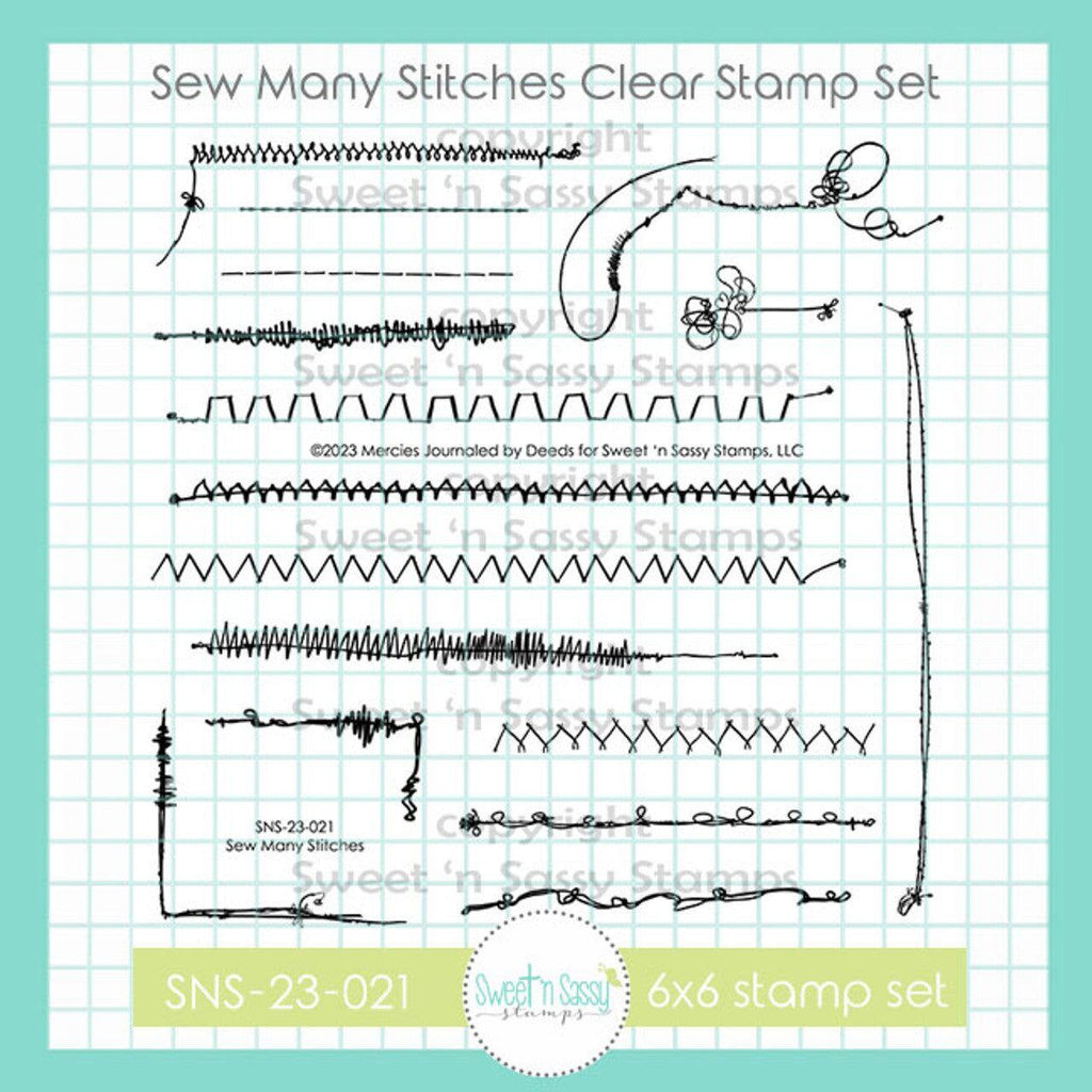 Sweet 'N Sassy Sew Many Stitches Clear Stamp Set sns-23-021