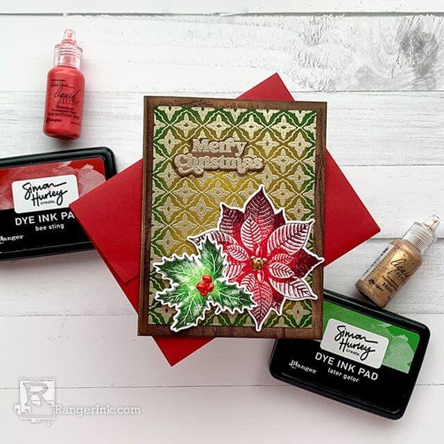 Ranger Simon Hurley Shady Dye Ink Pad hup82255 Ornate Christmas Card | color-code:ALT02