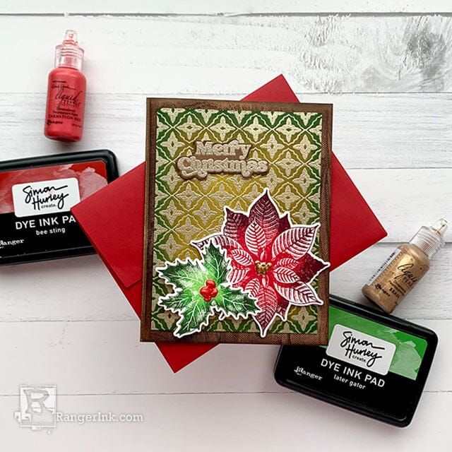 Ranger Brass Liquid Pearls Pearlescent Paint LPL46806 Ornate Christmas Card | color-code:ALT01