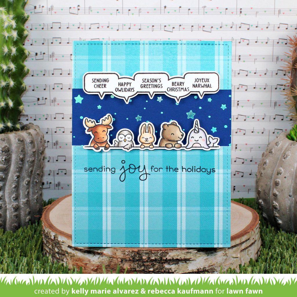 Lawn Fawn Simply Celebrate Winter Critters Add-On Clear Stamps lf3233 sending joy