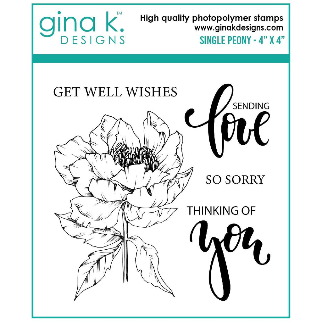 Gina K Designs Single Peony Clear Stamps gkd204