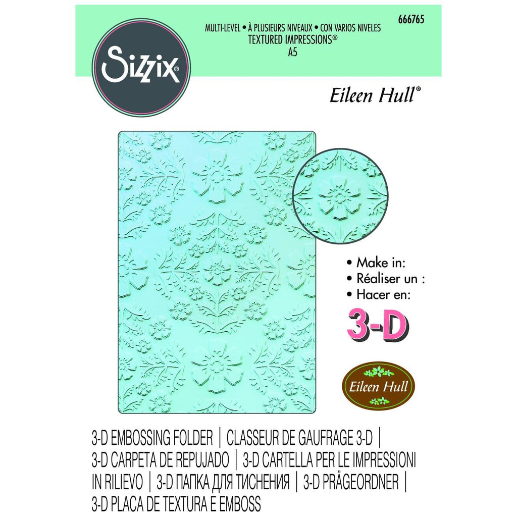 Sizzix Floral Damask A5 Embossing Folder 666765