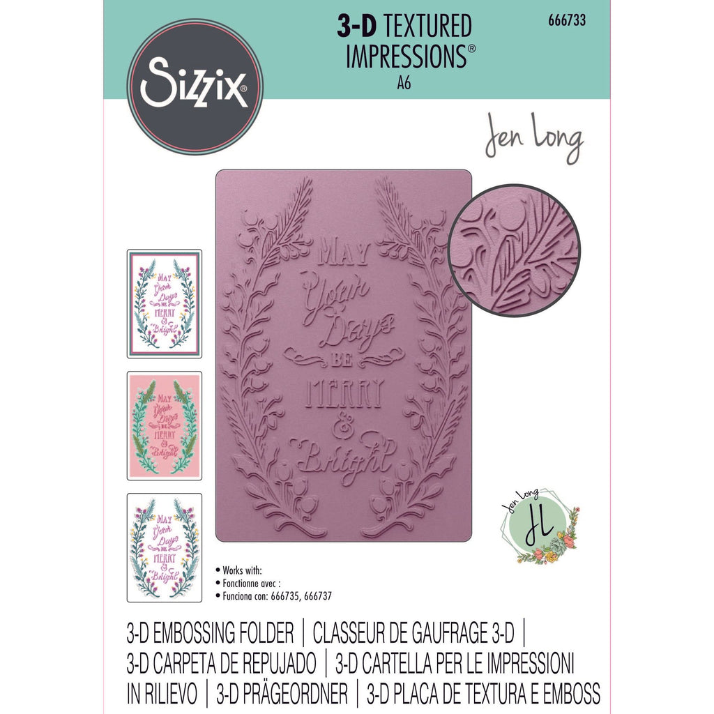 Sizzix Merry and Bright 3D Embossing Folder 666733