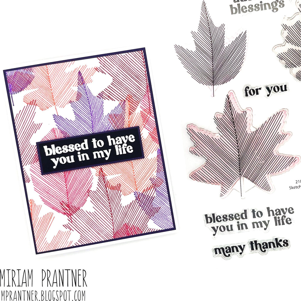 Simon Says Stamps and Dies Sketched Leaves set869sk Sweet Wishes Blessed Card | color-code:ALT05