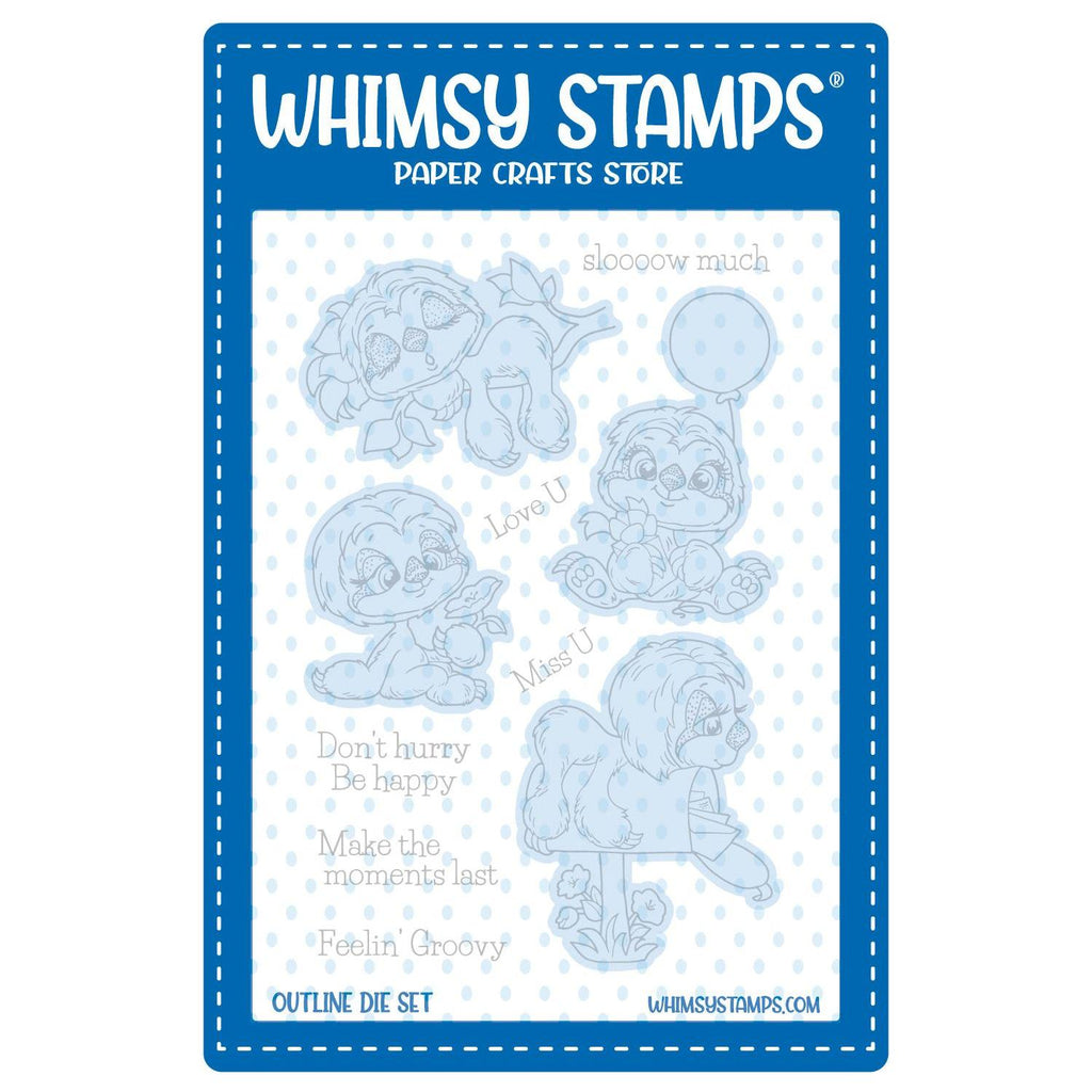 Whimsy Stamps Sloth Moments Outline Dies wsd312v