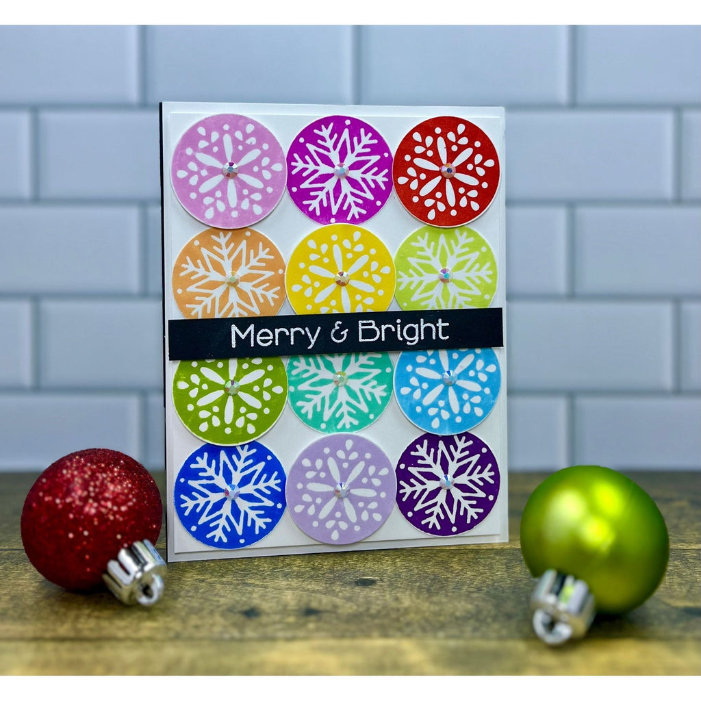 Simon Says Stamps and Dies Snowflake Circles set667sc Stamptember Christmas Card