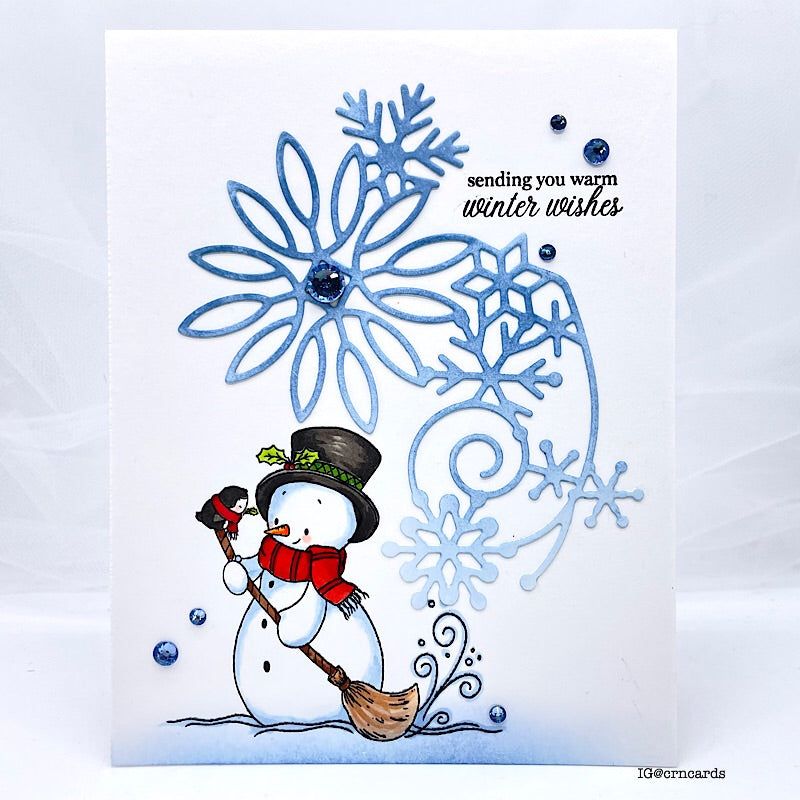 Simon Says Stamp Snowflake Swirl Wafer Die s948 DieCember Holiday Card