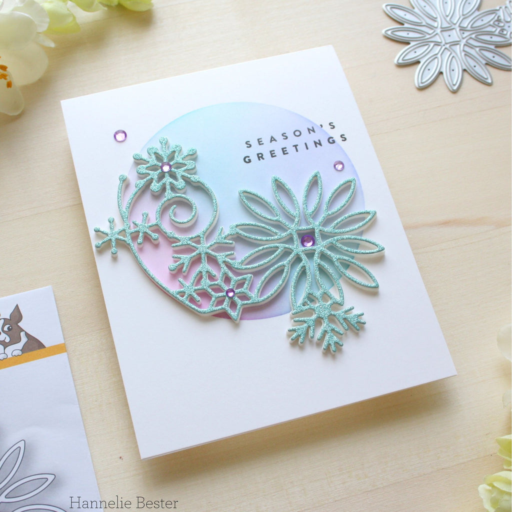 Simon Says Stamp Snowflake Swirl Wafer Die s948 DieCember Holiday Card