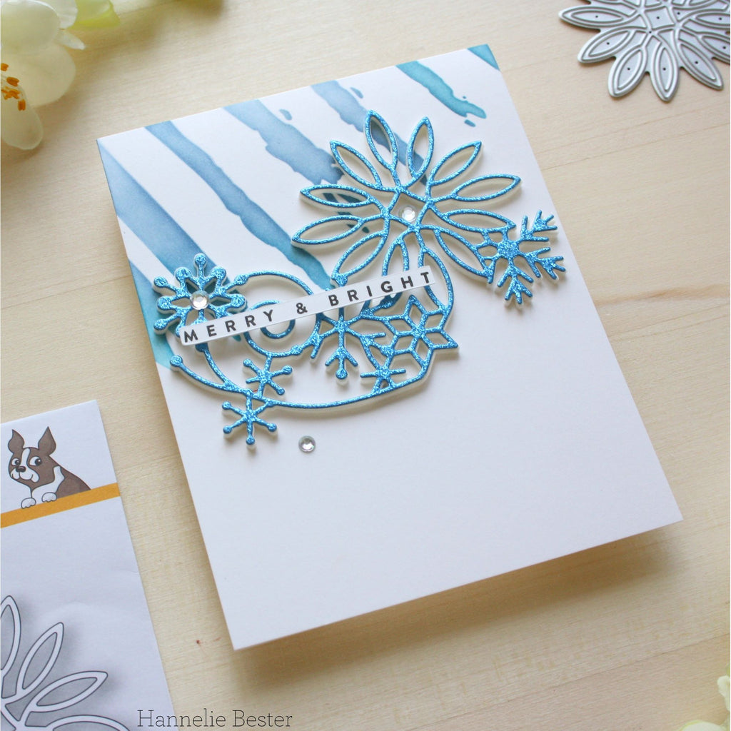 Simon Says Stamp Snowflake Swirl Wafer Die s948 DieCember Holiday Card