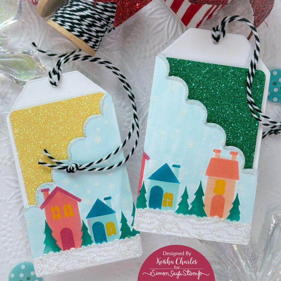 Simon Says Stamp Stencils Snowy Village 1063st Christmas Gift Card Holders