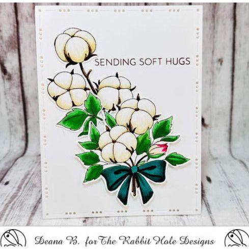 The Rabbit Hole Designs Soft Hugs Cotton Flower Clear Stamps TRH-216 bouquet