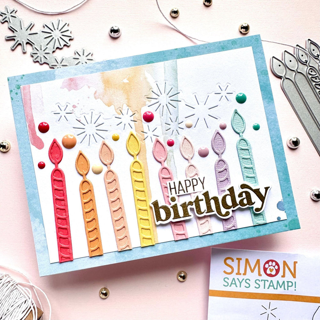 Simon Says Stamp Sparkling Candles Wafer Dies s922 Stamptember Birthday Card