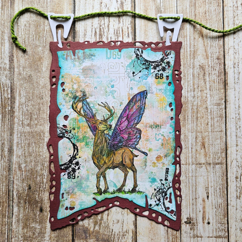 AALL & Create Spectrum Splash A6 Design Paper pa003 deer with wings