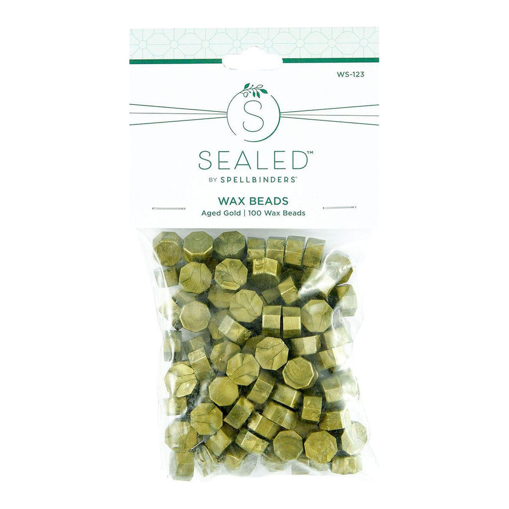 Spellbinders Aged Gold Wax Beads ws-123 package