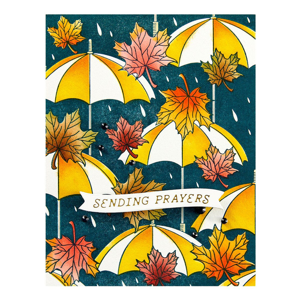 Spellbinders Autumn Rain Press Plate bp-224 sending prayers