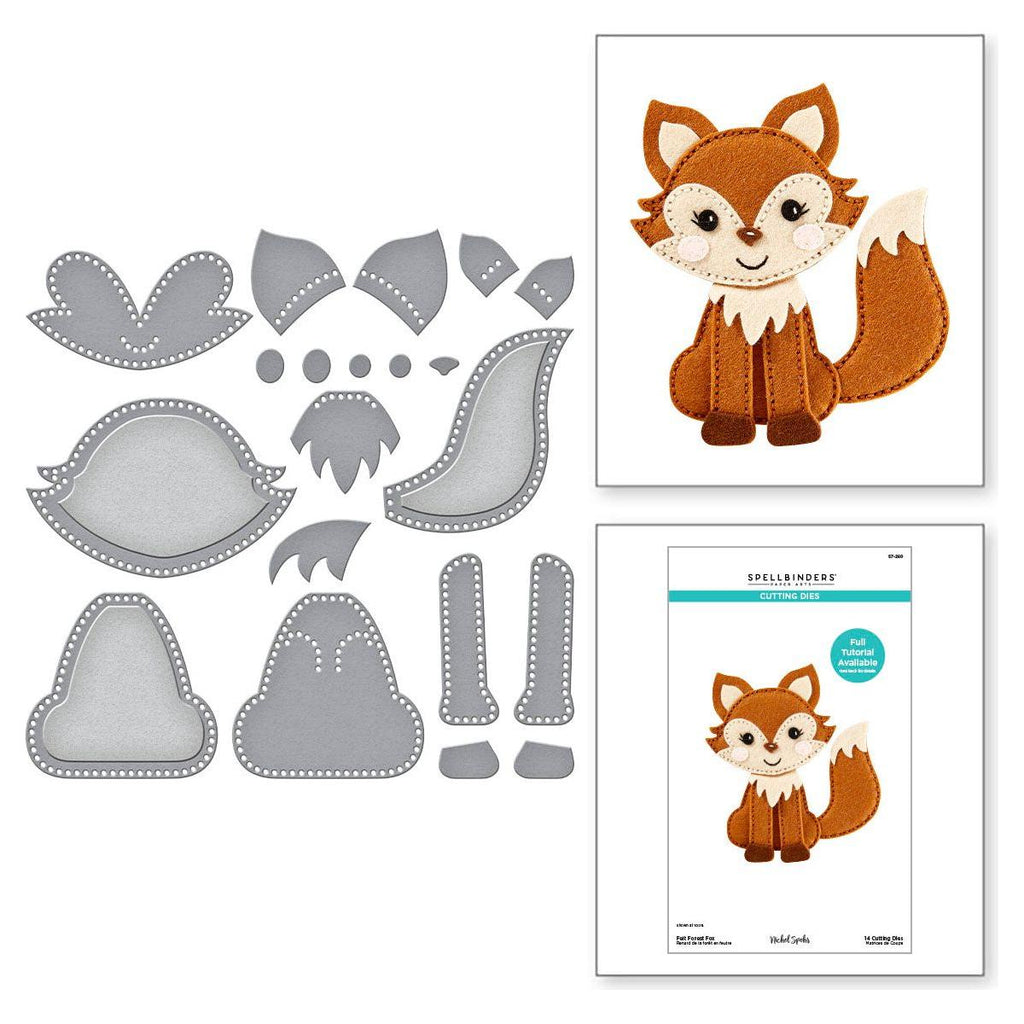 Spellbinders Felt Forest Fox Etched Dies s7-260