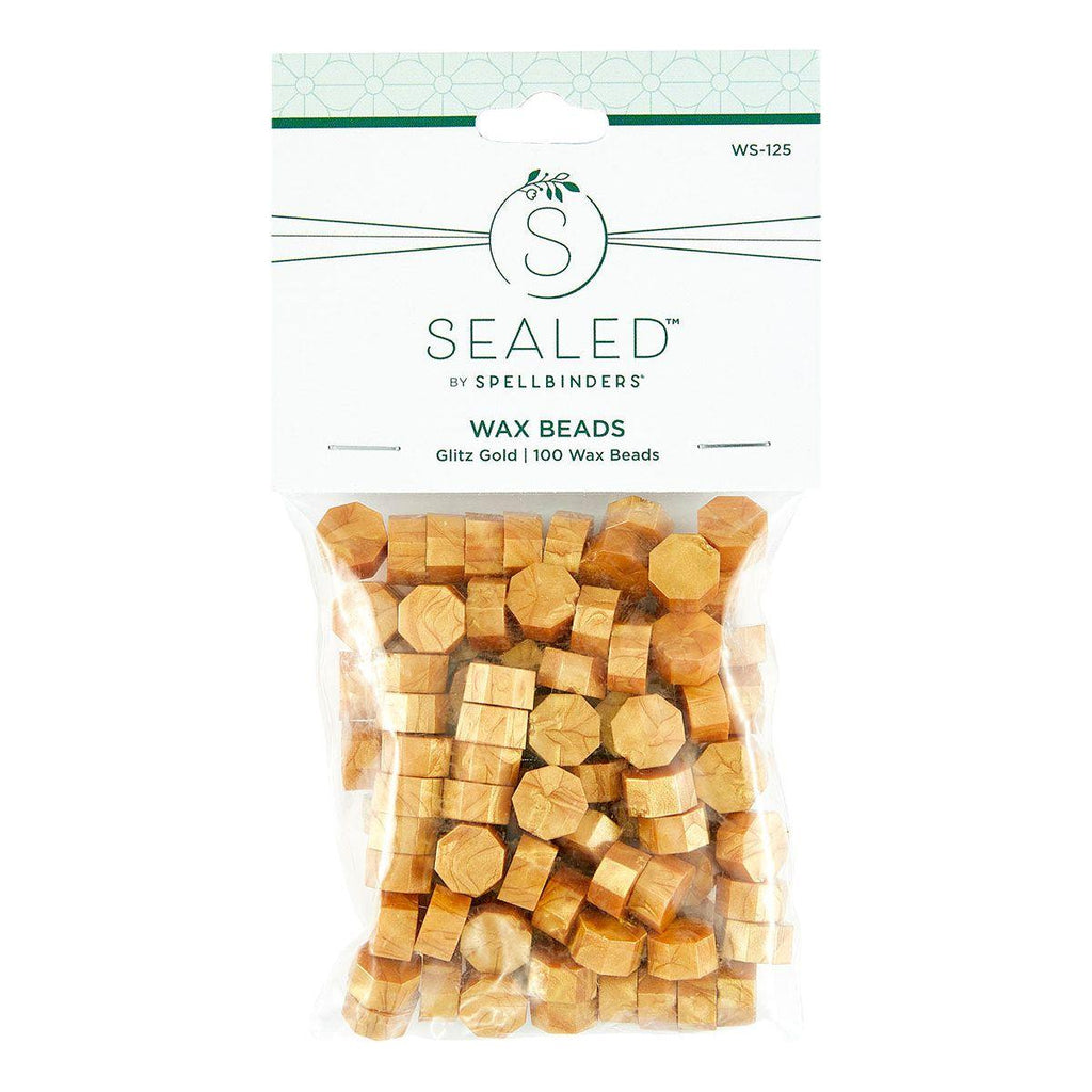 Spellbinders Glitz Gold Wax Beads ws-125 package