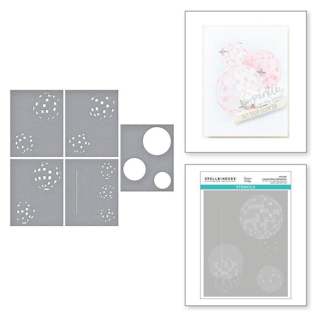 Spellbinders Layered Disco Impressions Stencils stn-094
