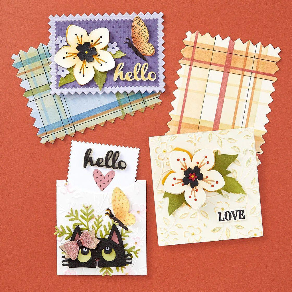 Spellbinders Plaid Builder Layered Stencils stn-100 hello