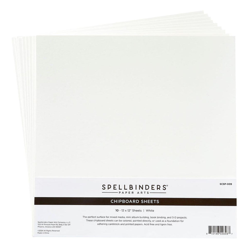 Spellbinders White Chipboard Sheets 12x12 scsp-009