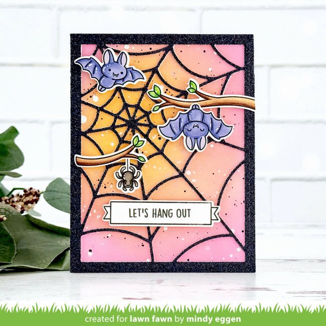 Lawn Fawn Sweet Spiders Stamps Dies Coloring Stencil Set Hang Out | color-code:alt1