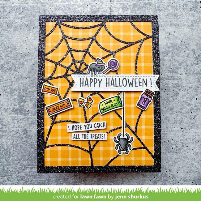 Lawn Fawn Sweet Spiders Add-On Stamps Dies Coloring Stencils Set Happy Halloween