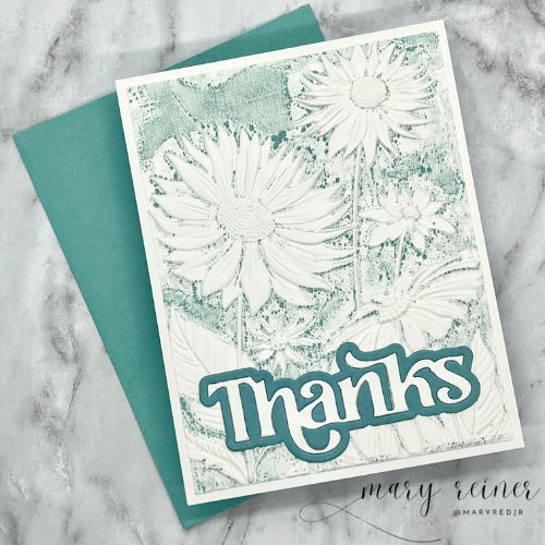 Simon Says Stamp Embossing Folder And Dies Splendid Daisies sfd316 Out Of This World Thanks Card | color-code:ALT04