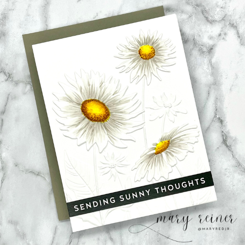 Simon Says Stamp Embossing Folder And Dies Splendid Daisies sfd316 Out Of This World Thinking of You Card | color-code:ALT03