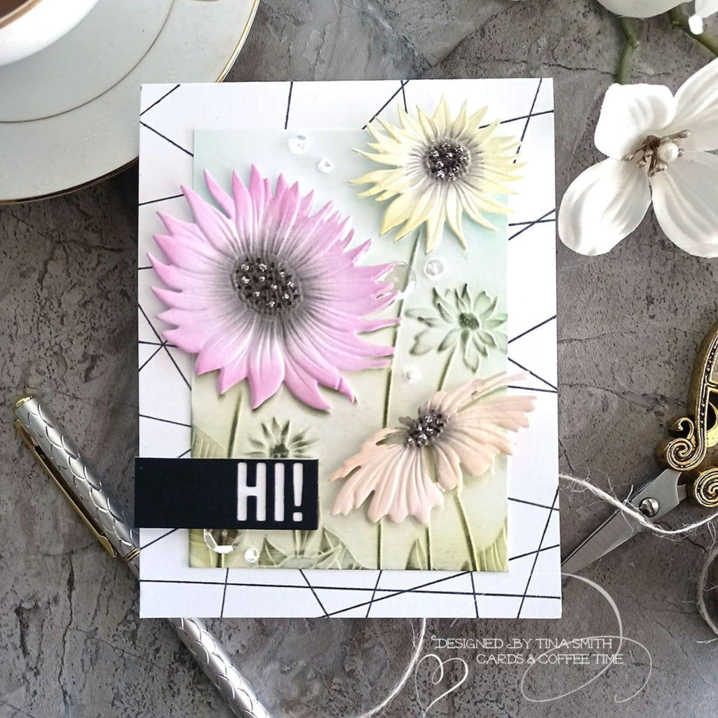 Simon Says Stamp Embossing Folder And Dies Splendid Daisies sfd316 Out Of This World Hi Card | color-code:ALT01