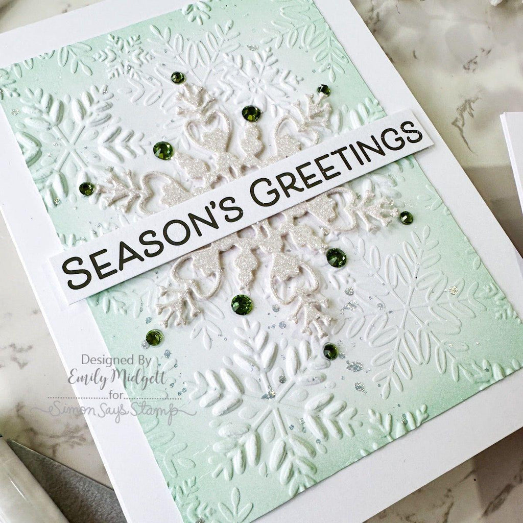 Simon Says Stamp Embossing Folder Splendid Snowflakes sf424 Festive Fun Christmas Card | color-code:ALT05