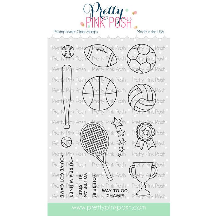 Pretty Pink Posh Sports Clear Stamps