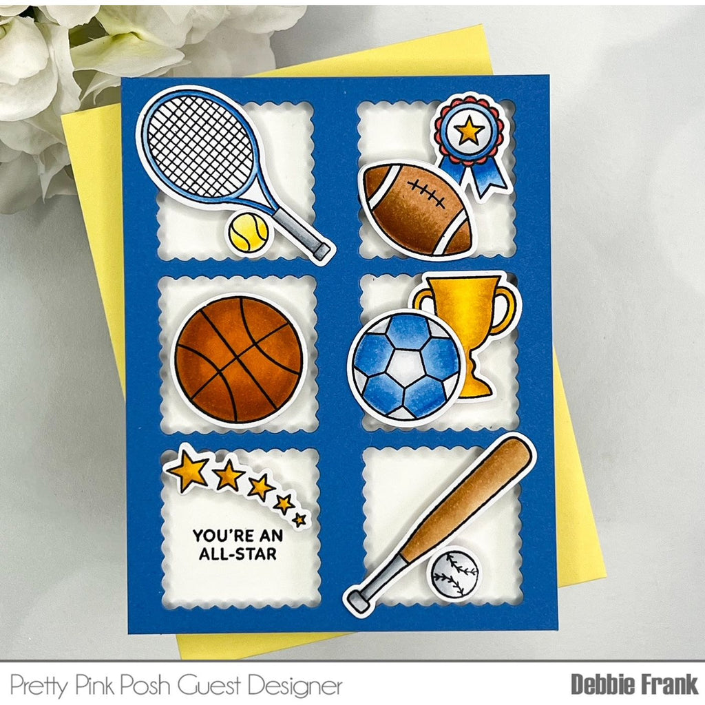 Pretty Pink Posh Sports Clear Stamps all the sports