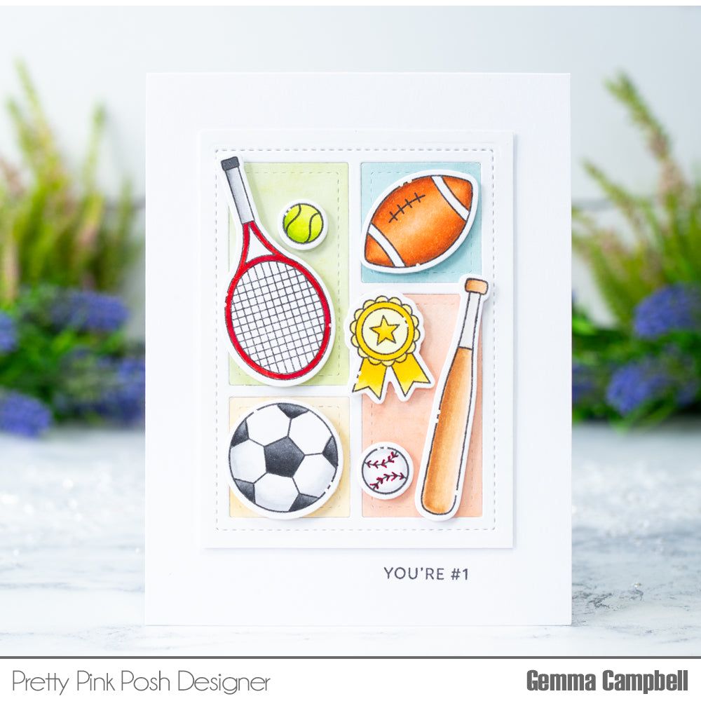 Pretty Pink Posh Sports Clear Stamps tennis time