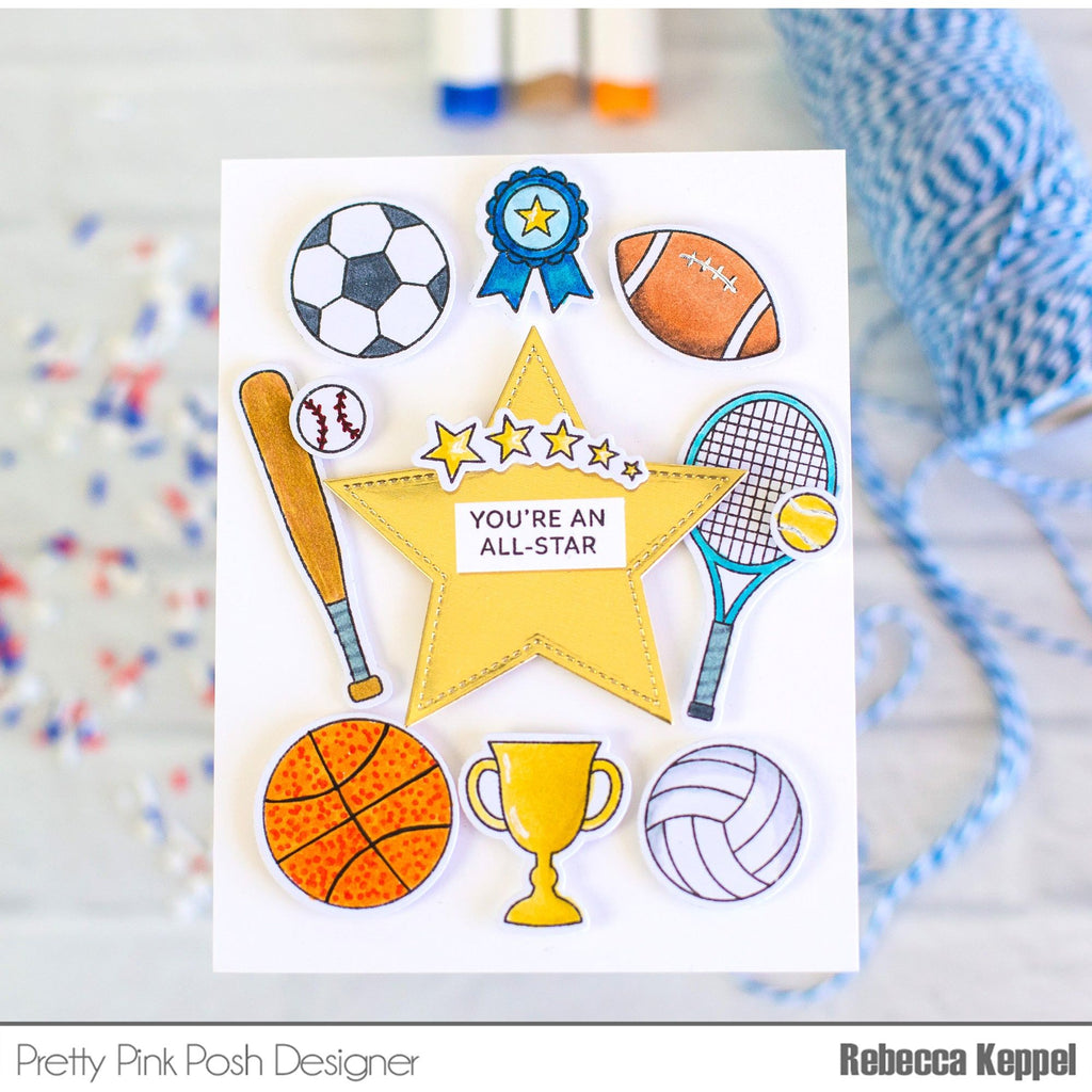 Pretty Pink Posh Sports Clear Stamps you're an all star