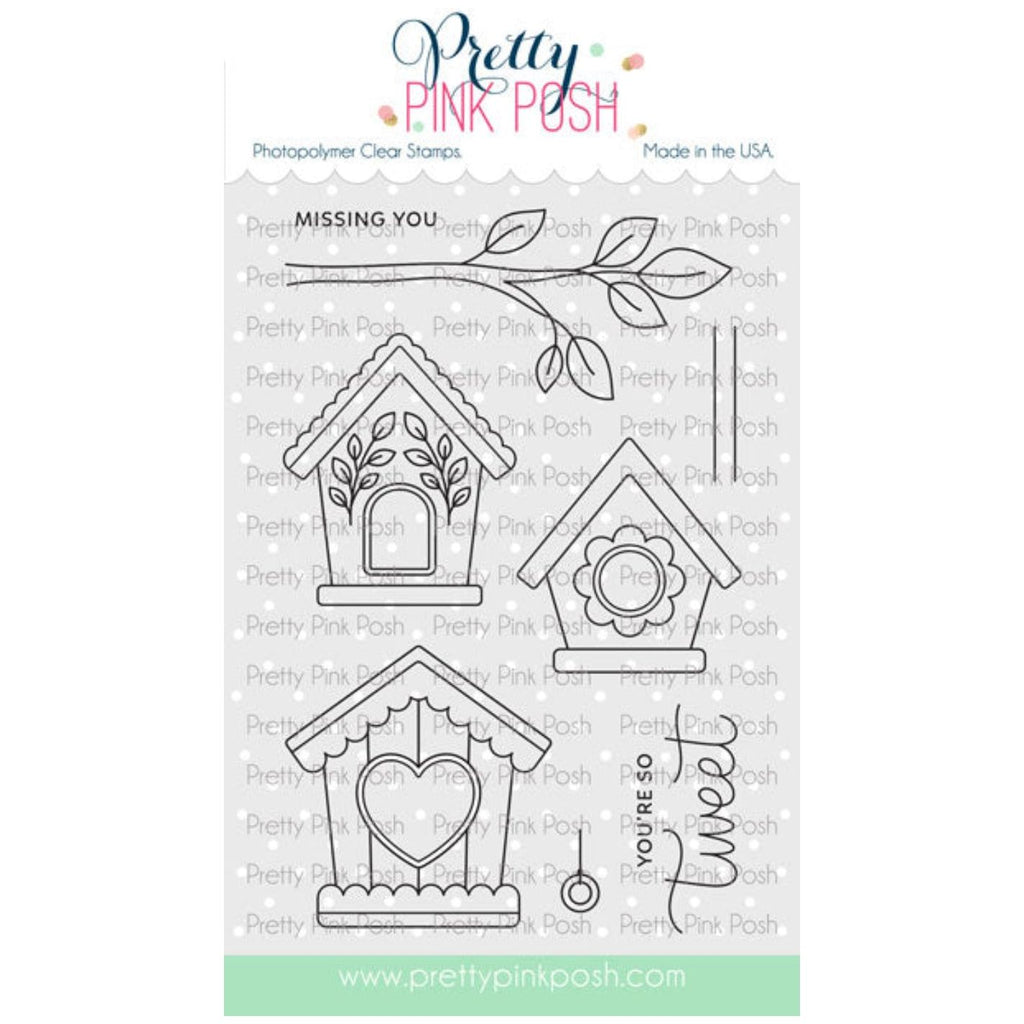 Pretty Pink Posh Spring Birdhouses Clear Stamps