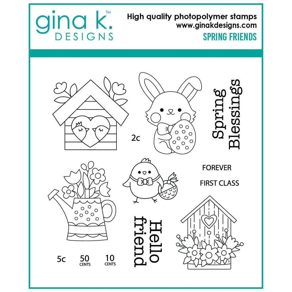 Gina K Designs Spring Friends Clear Stamps gkd217