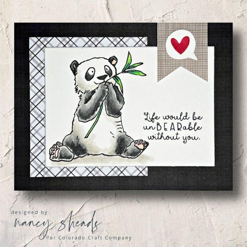 Colorado Craft Company Anita Jeram Bear Hugs Clear Stamps aj948 panda bear