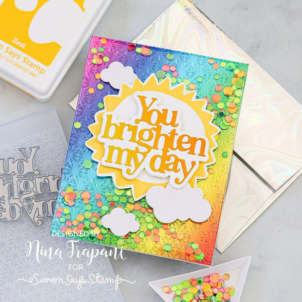 Simon Says Stamp Sunny Vibes Collection I Want It All Stamps and Coordinating Dies set811sd You Birghten My Day Card