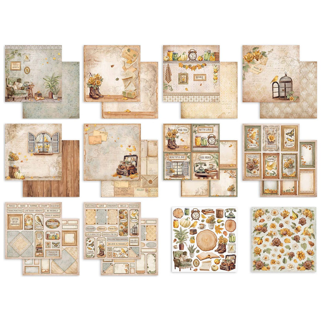 Stamperia Golden Harmony 8x8 Paper sbbs114 pages