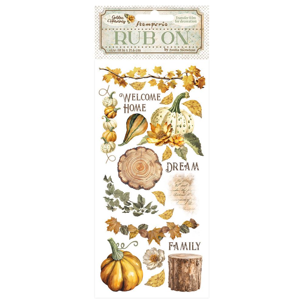 Stamperia Golden Harmony Pumpkins Rub Ons dflrb113
