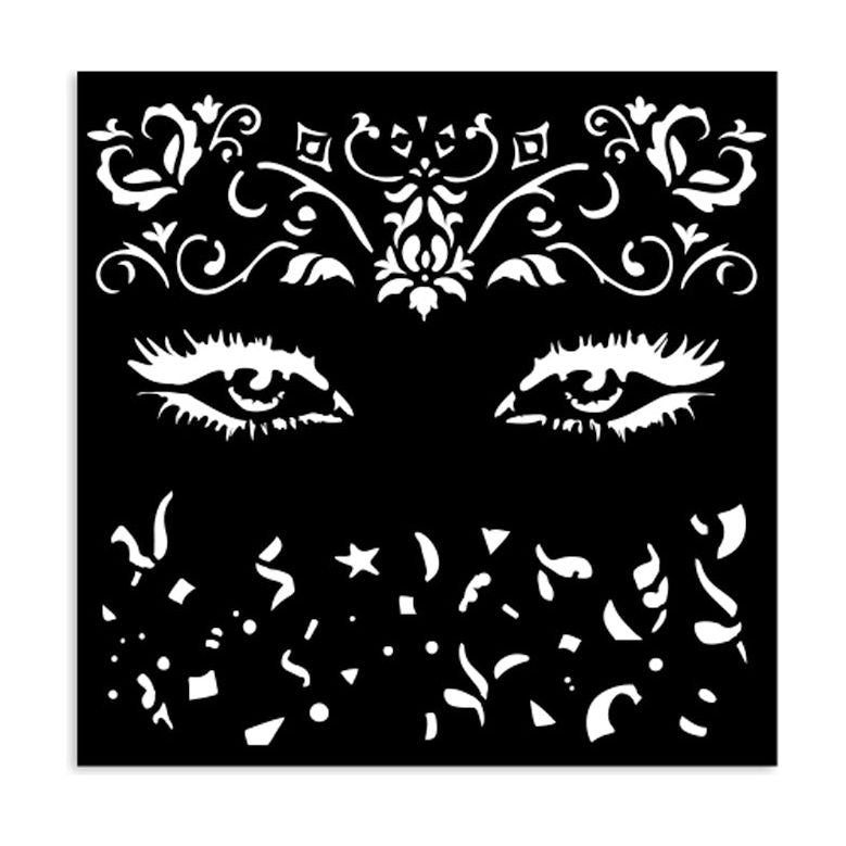 Stamperia Masquerade Eyes Small Stencil kstds12
