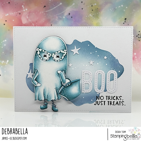 Stamping Bella Lunettes Ghost Cling Stamp kf1353 boo