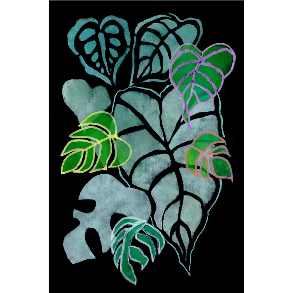 StencilGirl Monstera Leaves Stencil sa1001 dark