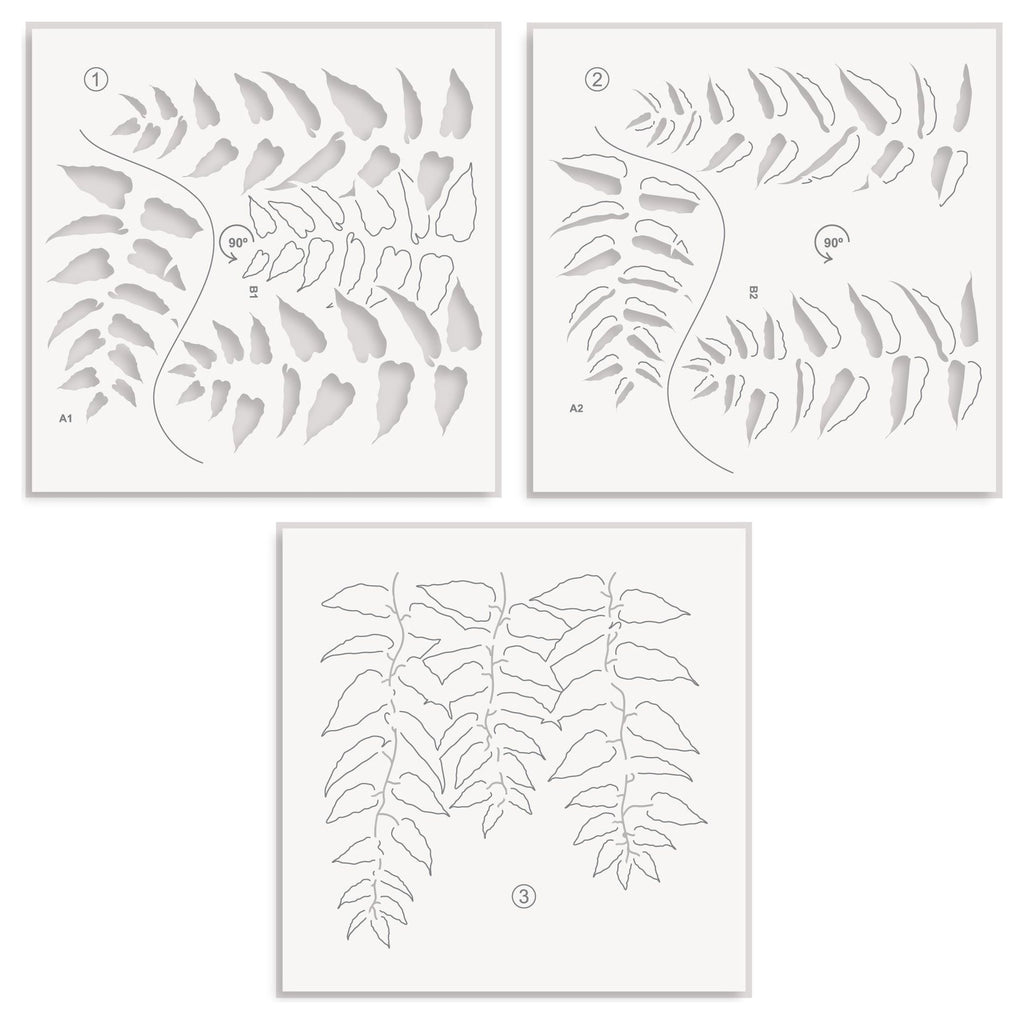 Altenew Cascading Vines Stencils alt10235 layering guide