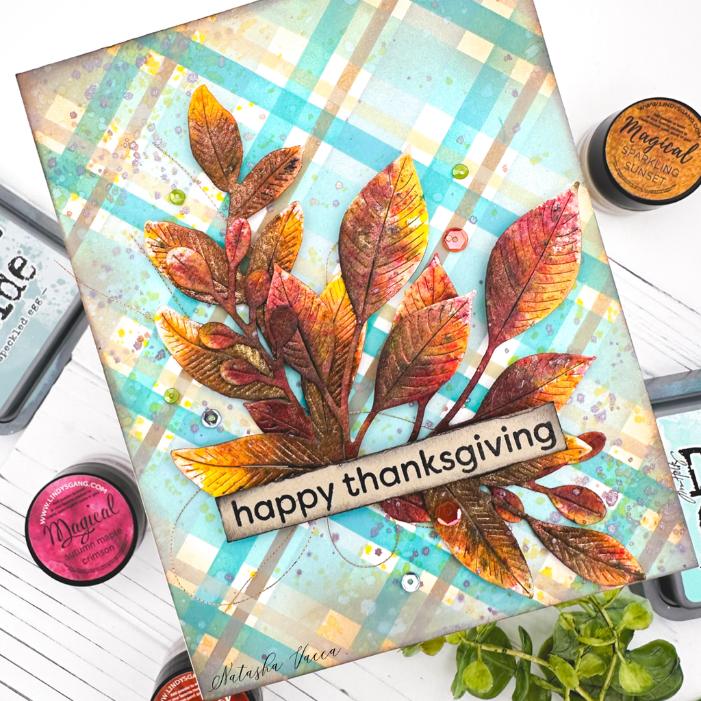 Simon Says Stamp Stencils Stripes and Plaid Builder 1048st Stamptember Thanksgiving Card