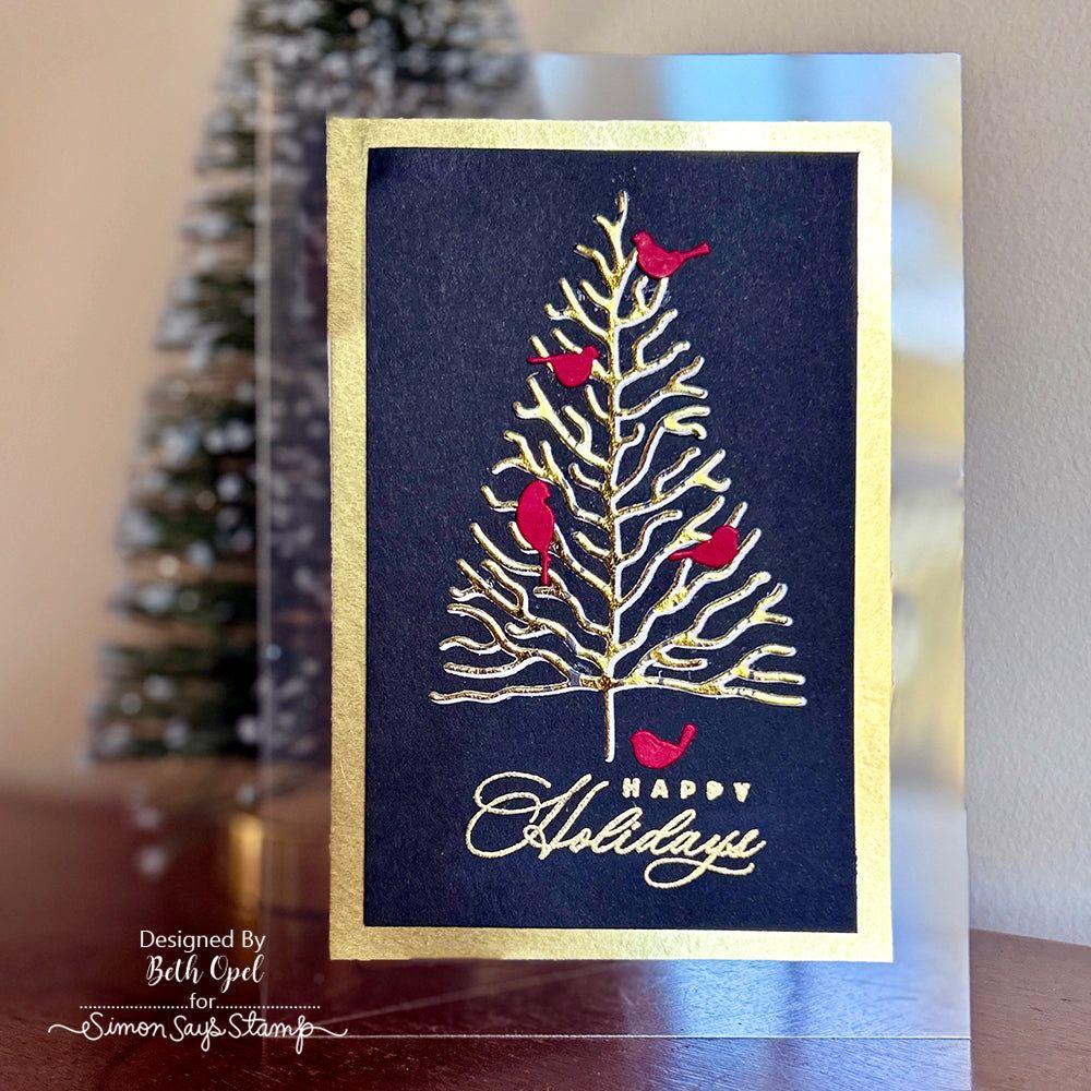 Simon Says Stamp Stylized Tree Wafer Dies 1152sd Sweet Wishes Christmas Card