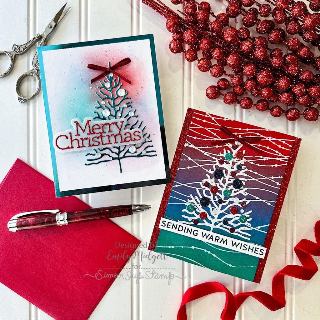 Simon Says Stamp Stylized Tree Wafer Dies 1152sd Sweet Wishes Christmas Cards | color-code:ALT06